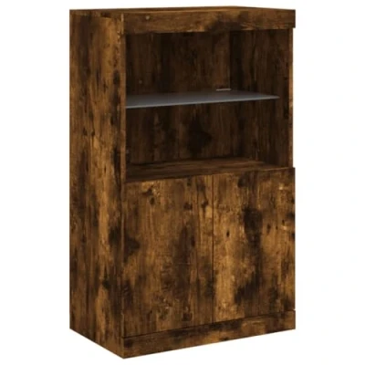 Abbildung von vidaXL Sideboard mit LED Leuchten Räuchereiche 60,5x37x100 cm (1 St)