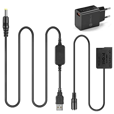 Abbildung von Raeisusp USB Kabel + DMW DCC8 BLC12 BLC12E Dummy Akku für Lumix DMC GX8 FZ1000 FZ300 FZ200 G7 G6 G5 G80 G81 G85 GH2 GH2K GH2S DC G90 G91 G95 G99