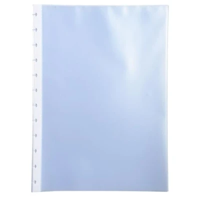 Abbildung von Exacompta 86001E 100er Pack Ersatz Sichtüllen für Ringsichtmappen DIN A4 genarbt Prospekthülle Aktenhülle Klarsichthülle Ringmappe Ringhefter Spiralhefter
