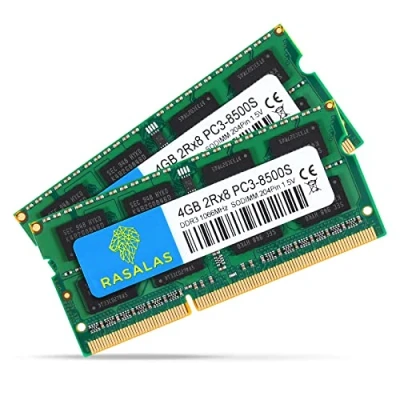 Abbildung von Rasalas 8GB Kit (2 x 4GB) PC3 8500S 1067MHz 1066MHz DDR3 8500 SODIMM Speicher for Late 2008, Early/Mid/Late 2009, Mid 2010