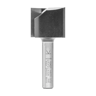 Abbildung von ENT 10421 Nutfräser HW, Schaft (S) 8 mm, Durchmesser (D) 25 NL 20 SL 32 GL 52 mm