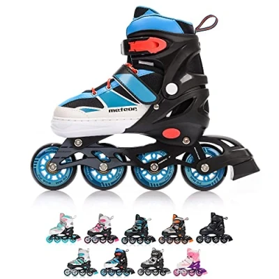 Abbildung von meteor® Inliner Rollen Inline Skates Mädchen und Jungen Kinder ABEC7 mit Einstellbarer Größe