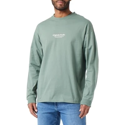 Abbildung von Jack &amp; Jones CREW NECK Langarmshirt, Herren, Größe: Small, Laurel wreath