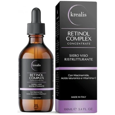 Abbildung von Lancio Preis 100 ml, Retinol für das Gesicht komplett mit Niacinamid, Hyaluronsäure und Vitamin C, feuchtigkeitsspendendes Serum, Gesichtsserum, Anti Falten, Flecken