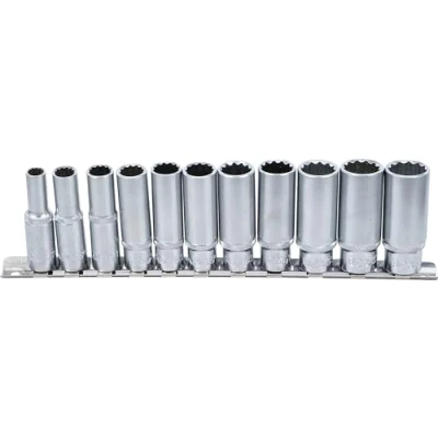 Abbildung von BGS 5252 Steckschlüssel Einsatz Satz Zwölfkant, tief 10 mm (3/8&quot;) SW 8 19 11 tlg.