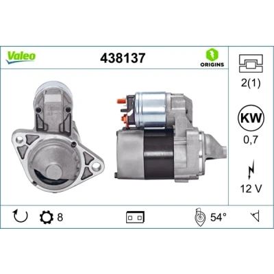 Abbildung von VALEO NEW ORIGINAL PART 438137 Anlasser 12 0,7 8 NISSAN: Almera II Schrägheck, Tino, Primera Hatchback