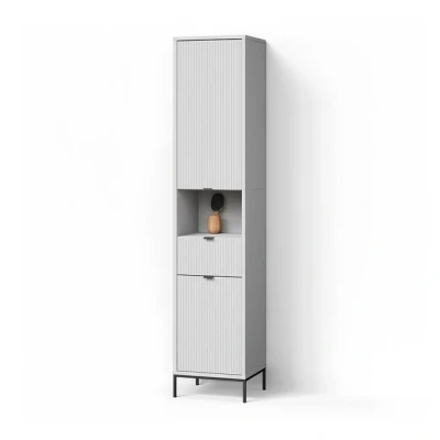 Abbildung von Livinity® Hochschrank ATERNO, Weiß, 40 x 190 cm mit Türen, und Schublade