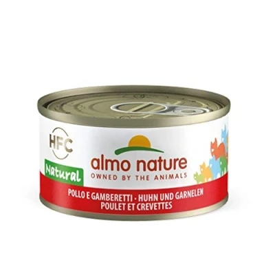 Abbildung von almo nature HFC Natural Katzenfutter nass Huhn und Garnelen 24er Pack (24 x 70g)