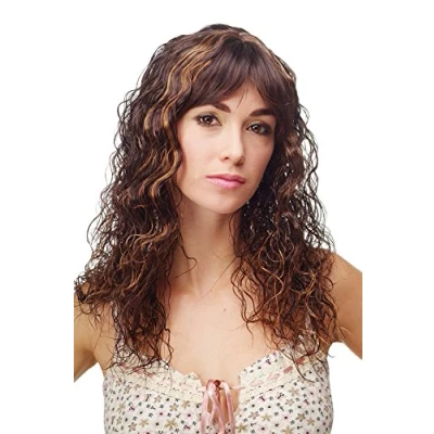 Abbildung von WIG ME UP 81060 1BT33 H27K Damenperücke Perücke lang Krepplocken gekreppt Wellig Wetlook Karibik Farbmix Schwarz Mahagoni Braun Blond