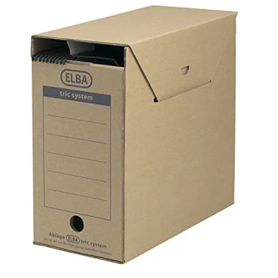 Abbildung von 6 x ELBA Archiv Box Standard tric system 158x333x308mm Wellpappe natur
