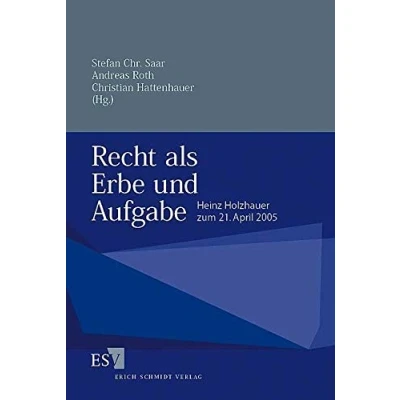 Abbildung von Recht als Erbe und Aufgabe: Heinz Holzhauer zum 21. April 2005