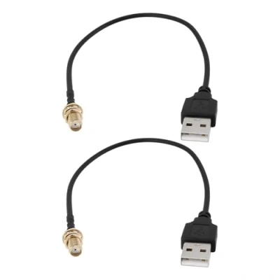 Abbildung von EMSea 2 Stück SMA Buchse auf USB Koaxialkabelstecker RG174 Steckeradapter Länge 20cm Zum Debuggen Elektronischer Geräte Signalübertragung Drahtlose