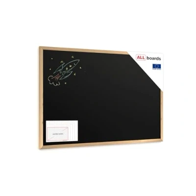 Abbildung von ALLboards Schwarze Kreidetafel 90x60 cm, ECO Holzrahmen, Schwarz, Schreibtafel, zum aufhängen, mit Tafel gastronomie, wand Holz,