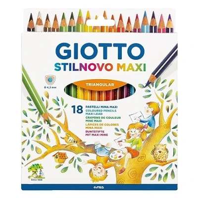 Abbildung von GIOTTO Stilnovo Maxi, Dickkernbuntstift, dreiflächig, 4,3 mm Mine, 18 sortierte Farben