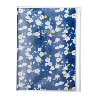 Abbildung von MARK&#039;S 2024/2025 Taschenkalender A5 vertikal, Flower Pattern // Navy: Von September 2024 bis Dezember 2025