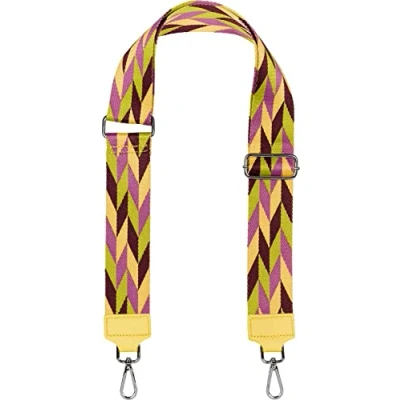Abbildung von styleBREAKER Breiter Taschen Schulterriemen verstellbar mit Rauten Muster, Wechsel Taschengurt, Handyband, Handykette 02013031, Farbe:Gelb Grün Altrose