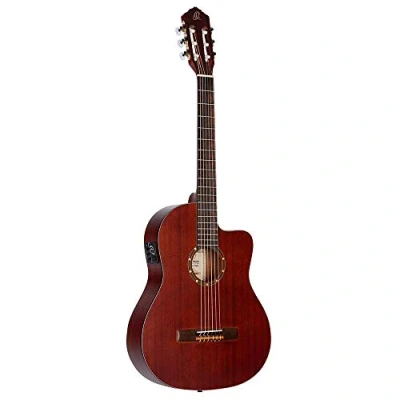 Abbildung von Ortega Guitars Thinline Konzertgitarre elektro akustisch Family Series Slim Neck inklusive Gigbag Mahagoni (RCE125MMSN)
