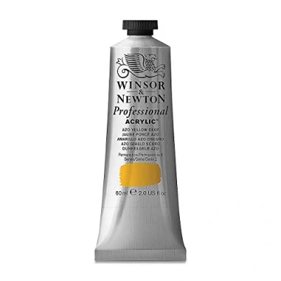 Abbildung von Winsor &amp; Newton 2320039 Professional Acrylfarbe in Künstlerqualität, hohe Farbbrillanz Deckkraft, Archivqualität, 60ml Tube Echtgelb Dunkel