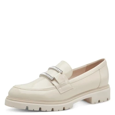 Abbildung von Marco Tozzi Slipper, Damen, Größe: 39, Cream patent Kunststoff