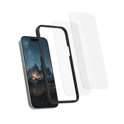 Abbildung von Rokform iPhone 15 Pro Displayschutzfolie, Active Touch, bruchsicher, High Definition, hüllenfreundlich, gehärtetes Glas, 2 Stück (transparent)