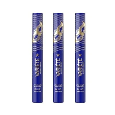 Abbildung von Eveline Cosmetics Variété Verlängernde und Volumen gebende Mascara, Blau, 24 Stunden Halt, Ohne Verklumpen oder Verschmieren