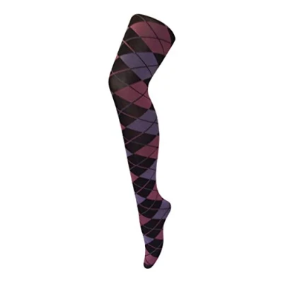 Abbildung von Sock Snob Damen undurchsichtig gemustert farbig winter 80 den strumpfhose in verschiedenen farben größe 36 42 eur (36 eur, Argyle Imperial Purple)