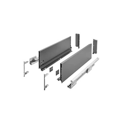 Abbildung von GTV Schubladensystem AXIS PRO I Schubkastengarnitur mit Vollauszug und integriete Dämpfung Anthrazit Belastbarkeit bis 40 kg Soft Close Den freien Zugang Breite: 550 mm Höhe: 168