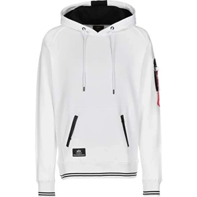 Abbildung von Alpha Industries Herren Defense Hoody Kapuzenpullover, White, S