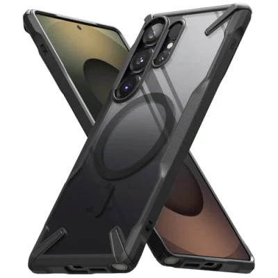 Abbildung von Ringke Fusion X Magnetic Case [Kompatibel mit MagSafe] für Samsung Galaxy S25 Ultra Hülle, Robust Bumper Stoßfest Kratzfest Langlebig Schutz Handyhülle Magnet Ladegerät/Zubehör Black