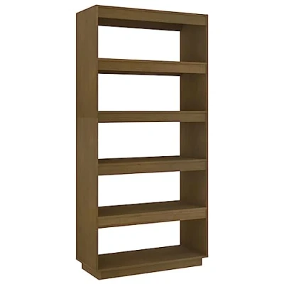 Abbildung von vidaXL Massivholz Kiefer Bücherregal Raumteiler Standregal Aktenregal Wandregal Regal Raumtrenner Bücherschrank Holzregal Honigbraun 80x35x167cm