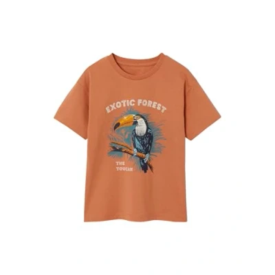 Abbildung von Vertbaudet MIT TIER Tshirt print für Kinder, Größe: 128, Orange