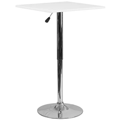 Abbildung von Flash Furniture 23.75SQ Tisch, Holz, verstellbar, weiß, 60 cm, quadratisch