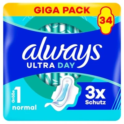 Abbildung von Always Ultra Day Damenbinden Normal (Größe 1) Mit Flügeln 34 Stück, Super Saugfähig Und Dünn, Für Die Periode