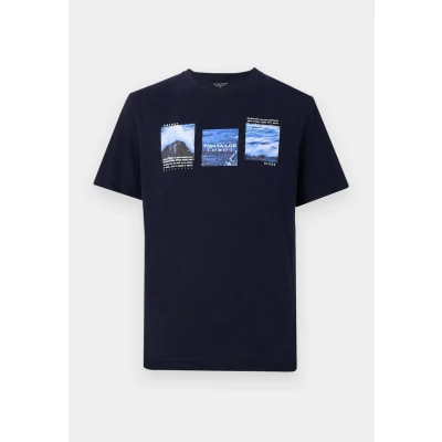 Abbildung von TOM Tailor SLUB Photo Tshirt print, Herren, Größe: Large, Sky captain blue