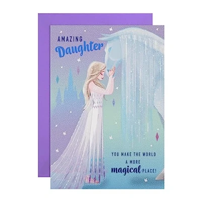 Abbildung von Hallmark Geburtstagskarte für Tochter Disney Frozen Design mit Aktivität