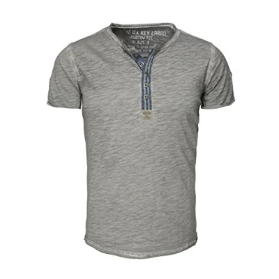 Abbildung von KEY LARGO Unisex Arena Button T Shirt, Silver (1107), M
