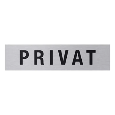 Abbildung von Metafranc Klebeschild &quot;Privat&quot; 160 x 40 mm Aus Aluminium In moderner Edelstahl Optik Selbstklebende Rückseite / Beschilderung Infoschild Verbotsschild Zutrittsverbot 507040