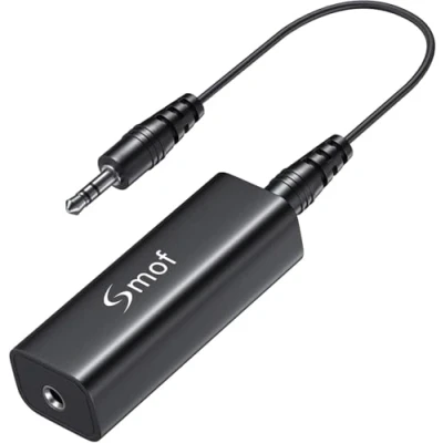 Abbildung von Smof Entstörfilter, Ground Loop Noise Isolator für Auto Audio/Heim Stereo System/Bluetooth Lautsprecher, Audio Filter mit 3,5 mm Audiokabel, Isolator, Noise, Entstörfilter Klinke