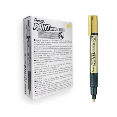 Abbildung von Pentel MMP20 XO Permanent Marker 2,0 mm Rundspitze Lackmarker, 12 Stück, gold