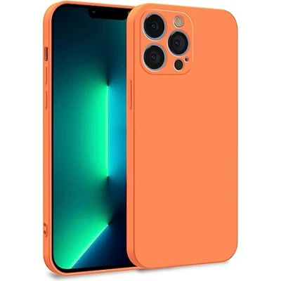 Abbildung von MyGadget Hülle kompatibel mit iPhone 13 Pro Zweilagige Handyhülle Kameraschutz Cover Innenfutter &amp; Silikon außen Orange