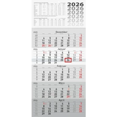 Abbildung von Rido 5 Monatskalender Wandkalender 30x63cm einteilig 2026