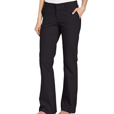Abbildung von Dickies Damen Flat Front Stretch Twill Pant Slim Fit Bootcut Khakis, schwarz, 44