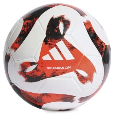Abbildung von adidas Unisex Kids Ball (Laminated) Tiro Junior 290 League Football, White/Black/Team Solar Orange, HT2424, 4