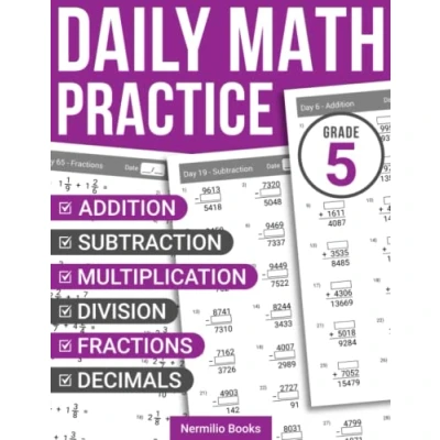 Abbildung von Daily Math Practice Grade 5: Addition, Subtraction, Multiplication, Division, Fractions, and Decimals Exercises for Kids Ages 9 11