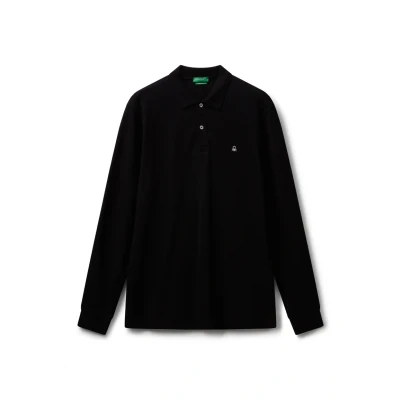 Abbildung von United Colors of Benetton LONG Sleeve Poloshirt, Herren, Größe: 3XL, Black