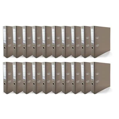 Abbildung von Netuno 20x Akten Ordner Kakaobraun glänzend DIN A4 Ekobox Premium Edition 2 Ring Mechanik Ringorder 75mm Kunststoff breit Büroordner Plastikordner Briefordner Ringmappe breiter Aktenordner