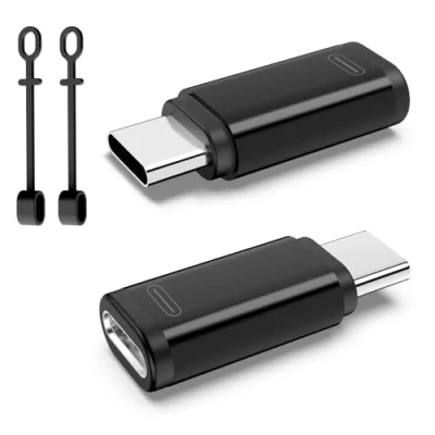Abbildung von TiMOVO für Lightning auf USB C Adapter, 2 Stück Stecker Lighting Buchse Adapter mit 36W Schnellladung &amp; Datensynchronisation iPhone 15/16 Serie,S24/23, iPad, Nicht Audio/OTG, Schwarz