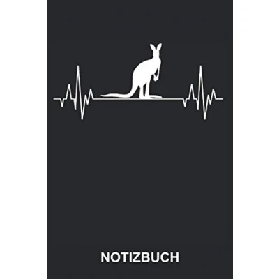 Abbildung von Notizbuch: Känguru Australien Wilde Tiere Tiermotiv Wildnis Beuteltiere Herzschlag Lustiges Niedliches Tagebuch, Notizheft, Schreibheft ca. A5 mit Linien 120 Seiten liniert Softcover