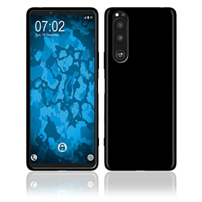 Abbildung von PhoneNatic Case kompatibel mit Sony Xperia 5 III Silikon Hülle transparent Cover (Schwarz)