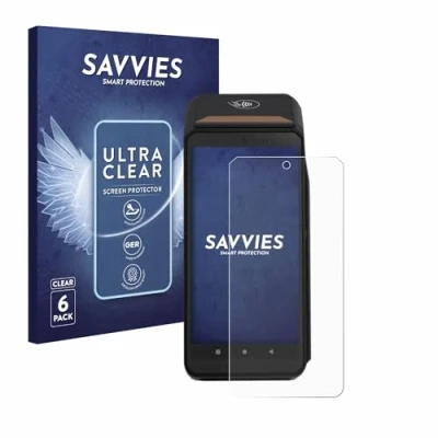 Abbildung von Savvies 6 Stück Schutzfolie für ingenico Axium DX8000 Displayschutz Folie Ultra Transparent